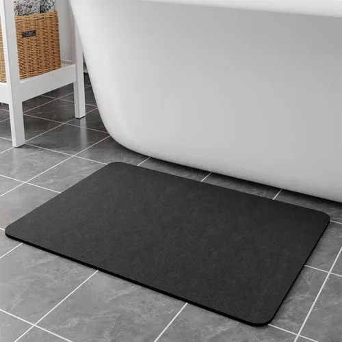 Miniatura 10 de Alfombras de baño de 32 x 17 pulgadas, tapetes de baño de tierra de diatomeas de secado rápido, absorbentes, tapetes de baño de goma antideslizante
