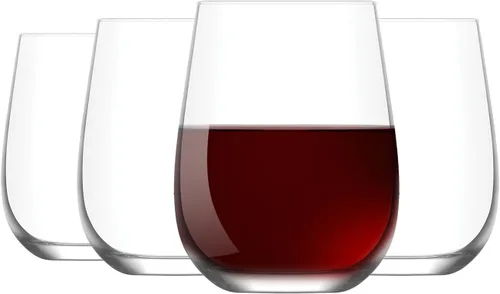 Miniatura 5 de LAV Juego de 6 copas de vino tinto transparentes Gaia sin tallo de 16.1 fl oz – Juego de copas de agua para cocina, cóctel, fiesta, copas de vidrio