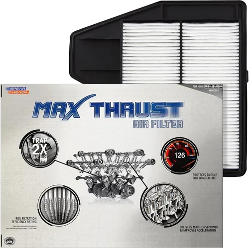 Miniatura 51 de Filtro de aire de motor Spearhead MPG Defense Max Thrust para vehículos de todo kilometraje, se adapta como el OEM, restaura MPG y aceleración
