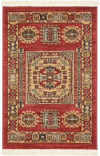 Miniatura 11 de Unique Loom Sahand Collection - Alfombra tradicional geométrica roja (2 pies 2 pulgadas x 3 pies)