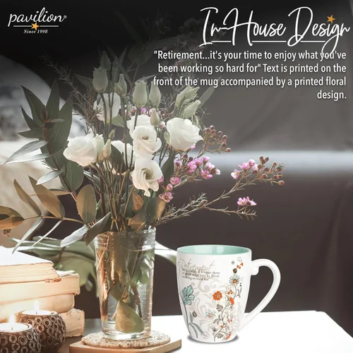 Miniatura 2 de Tazas de café Pavilion - Taza de jubilación "Mark My Words" con diseño de texto "Retirement, It's Your Time To Enjoy" - Taza de café de cerámica