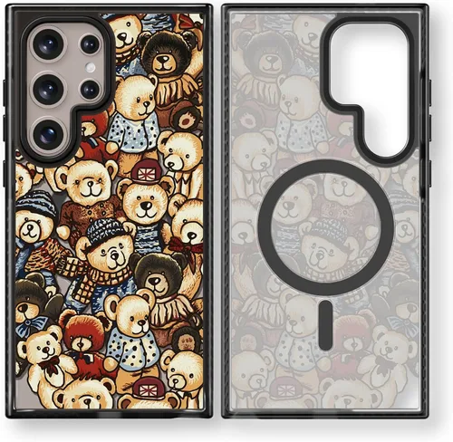 Miniatura 150 de Rosarnnah Funda compatible con Samsung Galaxy S24 Ultra, bonita estética, a la moda, divertida funda con estampado de gatito y gato, duradera a