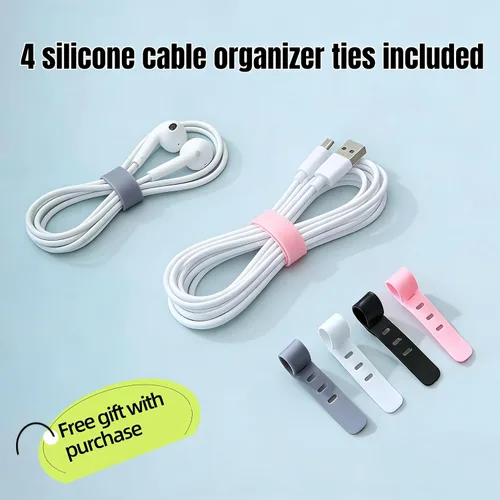 Miniatura 3 de Juego de organizador de cables 1L+1 pequeño con 4 bridas de silicona, caja de organización de cables de 2 piezas, organizador de cables de tapa