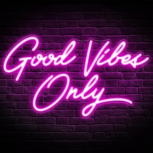 Miniatura 9 de Kavaas Letreros de neón Good Vibes Only para decoración de pared de 17.7" x 9.9" Letrero LED rosa Good Vibes Only para dormitorio, fiesta, bar