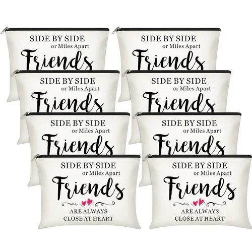 Xuniea 8 bolsas de maquillaje para amigos, bolsas de cosméticos de amistad, bolsa de cosméticos portátil para mujeres, regalo de San Valentín,