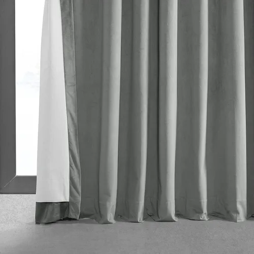 Miniatura 5 de HPD Half Price Drapes Cortinas opacas de terciopelo extra anchas con ojales, de 84 pulgadas de largo, bloqueo de calor y luz completa, para Gris