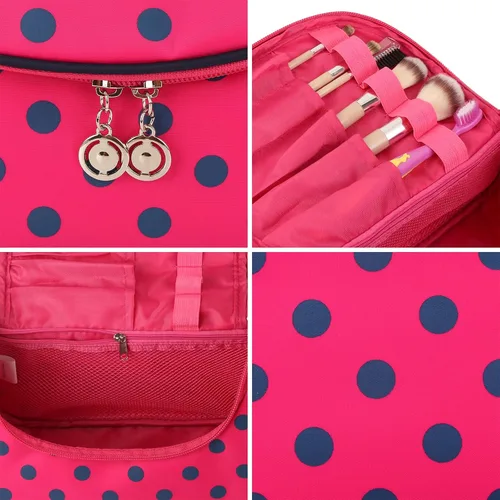 Miniatura 5 de Yeiotsy - Bolsa para cosméticos, neceser, para viaje, a lunares Estuche de maquillaje para mujer, Rojo Clásico), 6970092208278