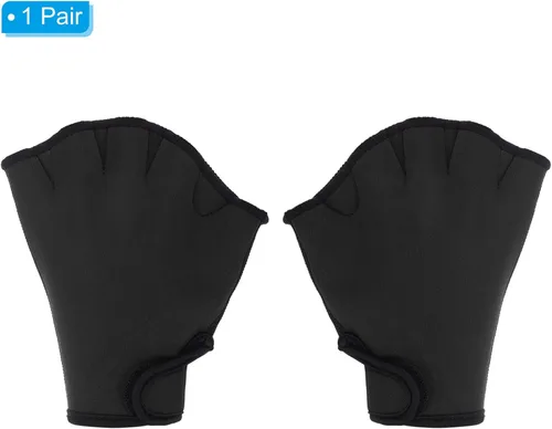 Miniatura 3 de PATIKIL Guantes de natación con malla, unisex, guantes de resistencia al agua, accesorios de entrenamiento para natación y buceo Negro