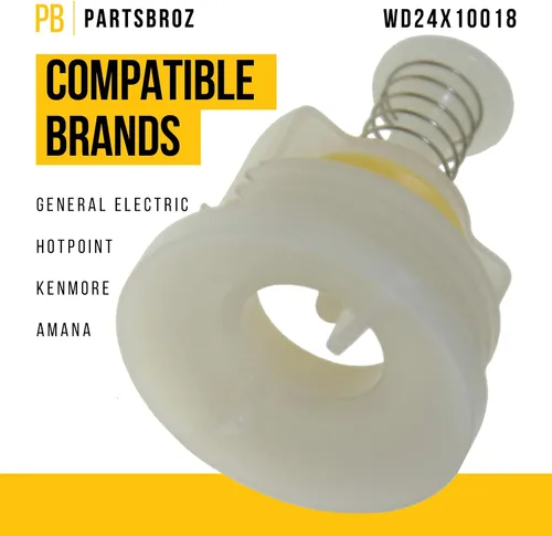 Miniatura 2 de PartsBroz WD24X10018 - Conjunto de pistón y tuerca, compatible con lavavajillas General Electric Kenmore Hotpoint Amana, reemplaza a AP2617344