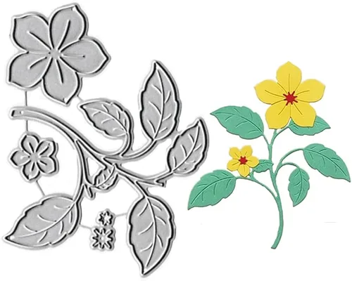 Troqueles de metal 3D de hojas de flores troqueladas de troqueles de corte en relieve para plantillas de plantillas para decoración de tarjetas y
