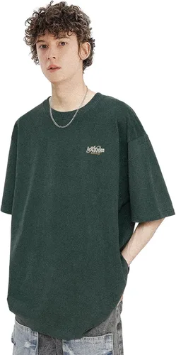 Aelfric Eden Mens Solid Tee 90s Vintage Oversized Shirts Streetwear Short Sleeve Casual Tops