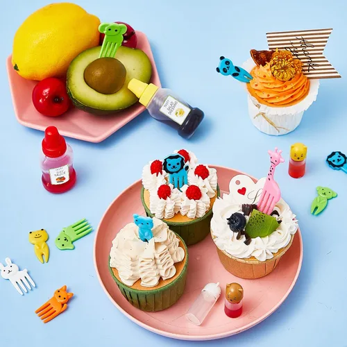 Miniatura 5 de Contenedor de 26 piezas de lonchera Bento para salsa de soja, 5 mini botellas de plástico para condimentos, lindos accesorios de almuerzo para niños