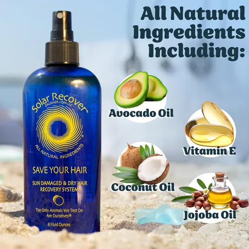 Miniatura 7 de Solar Recover Acondicionador natural para cabello dañado por el sol, spray sin enjuague (8 onzas), desenredante hidratante para cabello seco y dañado
