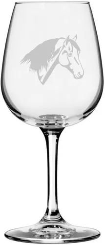 Miniatura 79 de Morgan Body Horse - Copa de vino grabada multiusos (12.75 onzas)