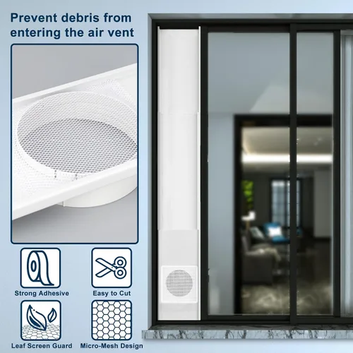 Miniatura 5 de Kit de sellado de ventana de CA portátil, protector de pantalla de malla, ajuste universal para la mayoría de placas de sellado de ventana