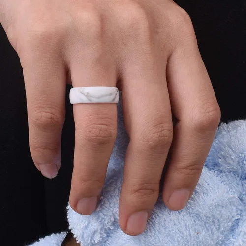 Miniatura 5 de Egnaro Diseño ergonómico y transpirable anillos de silicona para mujer con medias tallas anillo de boda de silicona para mujer 0236in de ancho