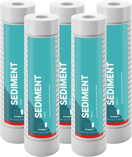 Miniatura 12 de NU Aqua Reemplazo de filtro de sedimentos de ósmosis inversa – Cartucho universal de sistema de filtración de agua RO de 10 pulgadas de 5 micras – 1