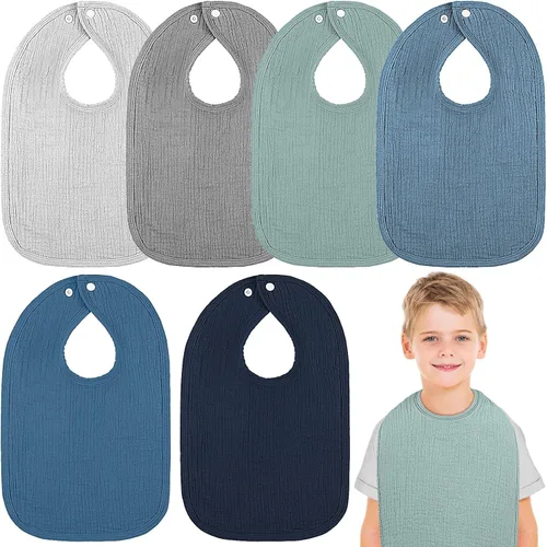 Toulite Paquete de 6 baberos de muselina para bebé, bandana de algodón, unisex, para niños y niñas, suaves y absorbentes para la dentición y babeo