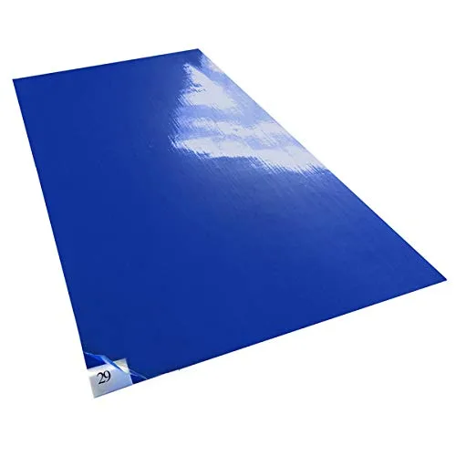 Adhesivo para sala limpia/adhesiva/pegajosa de 24 x 36 pulgadas, azul (10 almohadillas de 30 hojas), 10 almohadillas, 300 hojas por caja. Cada bloc