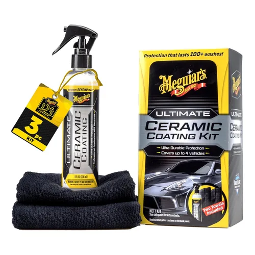 Meguiar's Kit de revestimiento de cerámica definitivo: el kit premium para automóviles ofrece una protección cerámica ultra duradera con alta acción