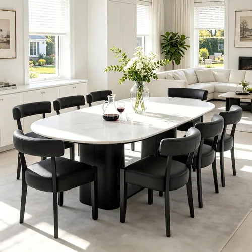 Miniatura 34 de RNKSFX Juego de 2 sillas de comedor modernas de piel sintética tapizadas para cocina y comedor, sillas modernas de madera de mediados de siglo, Beige