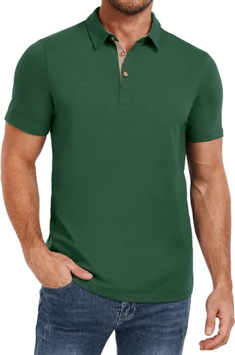 Miniatura 12 de PEGENO Camisetas Polo para Hombre de Manga Corta Camisetas de Golf de Algodón Casual Camisetas Polo de Rendimiento para Hombre
