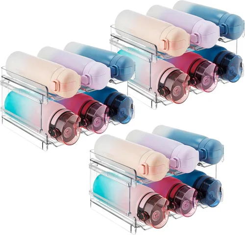 Miniatura 13 de Lifewit Organizador apilable de botellas de agua para gabinete, soporte de plástico para botellas y vasos de hasta 3.8 pulgadas de diámetro