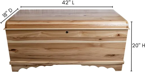 Miniatura 5 de Rustic Red Door Co. Cofre de Cedro Hope de 42 pulgadas con parte superior de cascada, pecho hecho en Amish con bisagras antideslizantes y cerradura