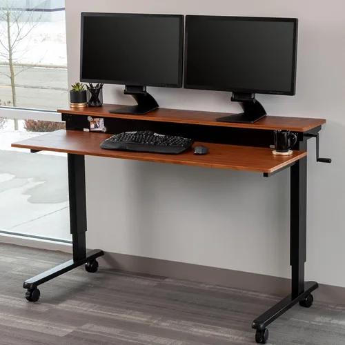Miniatura 37 de DESK STORE - Escritorio para computadora ajustable para estar sentado o parado