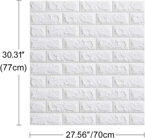 Miniatura 2 de Paneles de pared de espuma 3D, 5 azulejos que cubren 28.7 pies cuadrados, papel tapiz grueso de ladrillo para despegar y pegar para decoración