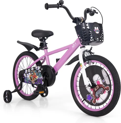 Miniatura 11 de BABY JOY Rabbit Pilot - Bicicleta deportiva para niños, 12, 14, 16, 18 pulgadas, bicicleta infantil para 3-8 años con altura ajustable, ruedas