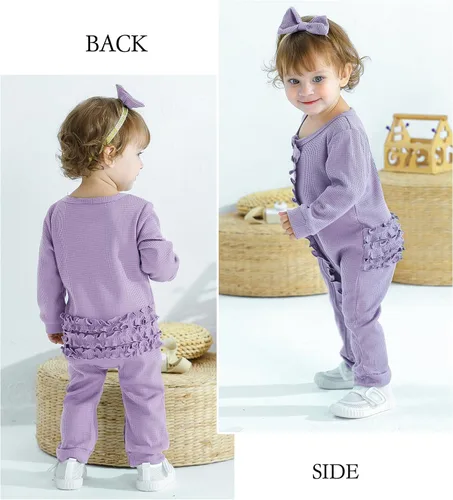 Miniatura 4 de Mikrdoo Ropa de niña recién nacida, ropa de bebé, trajes de otoño e invierno, mameluco de manga larga de 0, 3, 6, 12 meses