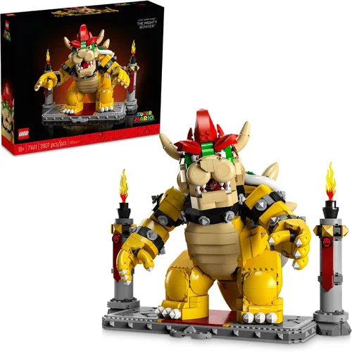 LEGO Super Mario The Mighty Bowser, kit de construcción y exhibición en 3D, figura de personaje coleccionable y posable con plataforma de batalla,