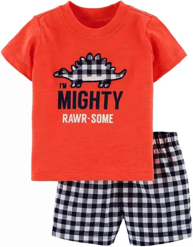 Miniatura 20 de Conjunto de camiseta de manga corta y pantalón corto de algodón para niño pequeño