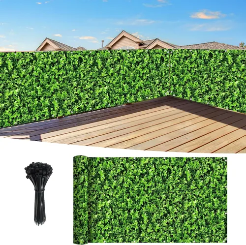 Shade&Beyond - Valla de privacidad personalizada de 3 pies x 10 pies, 450 GSM, de PVC con impresión, con bridas para patios, piscinas, balcones -