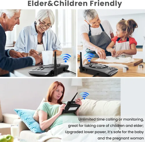 Miniatura 3 de Wuloo - Intercomunicadores inalámbricos manos libres para negocios en casa, sistema de intercomunicación de audio bidireccional mejorado para Juego