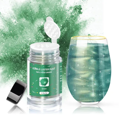 Miniatura 14 de CRPTHE Polvo de Polvo de Lustre Azul Comestible 5g, Purpurina Comestible para Bebidas, Polvo de Purpurina de Grado Alimenticio para Cócteles