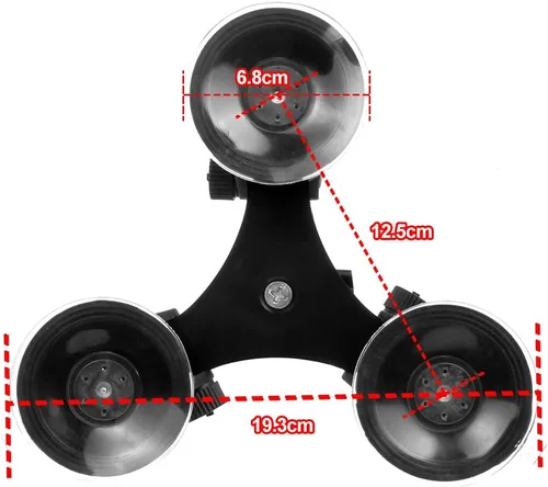 Miniatura 2 de Soporte de cámara para coche – Soporte de succión para cámara – Soporte de triple ventosa con cabeza roscada de 1/4 cabeza de bola de trípode de 360