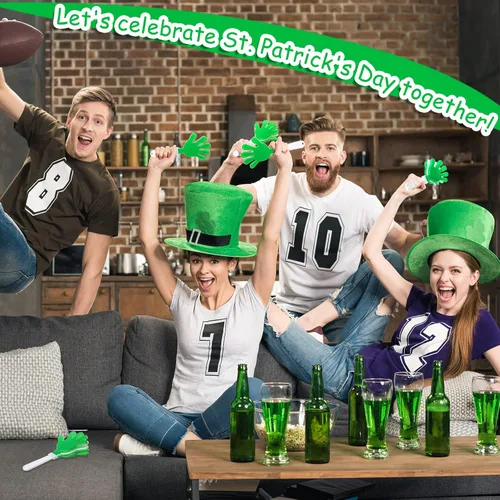 Miniatura 4 de 50 unidades de 7.5 pulgadas verde/blanco para hacer ruido de plástico para eventos deportivos, fiesta de San Patricio, agentes de ruido para fiesta