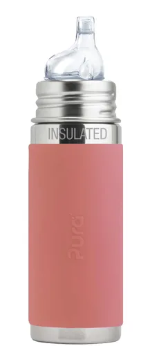 Miniatura 8 de Pura Kiki Botella térmica de acero inoxidable con manga de 9 oz/260 ml con boquilla de silicona de grado médico de flujo rápido certificado