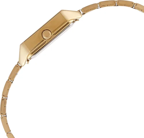 Miniatura 3 de Casio LTP-V007G-9B - Reloj de vestir rectangular de acero inoxidable con esfera dorada romana para mujer, Oro, Movimiento de cuarzo