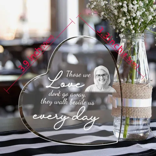 Miniatura 5 de Foto de cristal 3D – Corazón grabado con imagen, regalos personalizados para el día de la madre con tu propia foto para mamá, papá, hombres