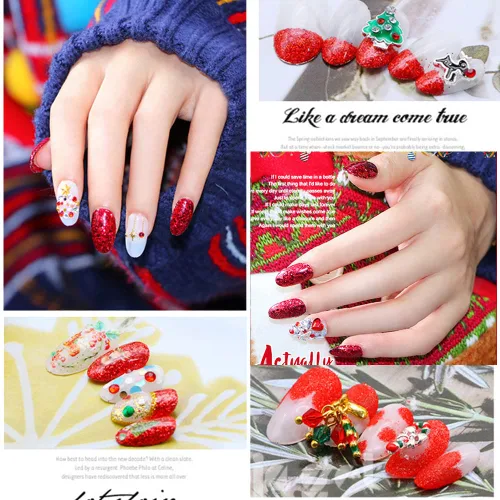 Miniatura 5 de Juego de 6 cajas de lentejuelas con purpurina para arte de uñas, polvo de diamante de cristal rojo, 3D, holográfico, escamas brillantes, juego