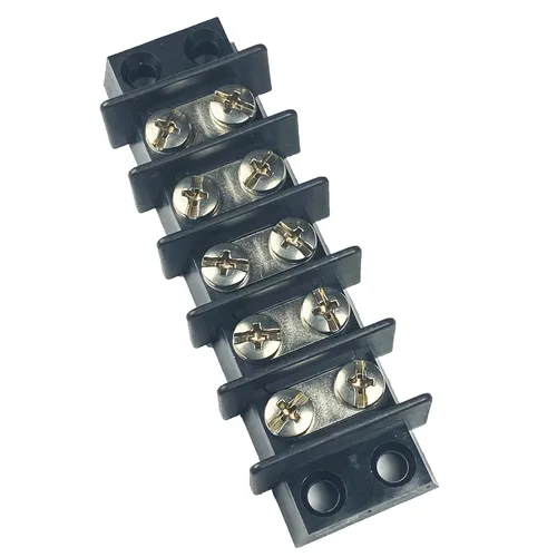 Bloque de terminales marino 5 circuitos latón niquelado 0113-10-3640-05 Dinkle 10 a 18 AWG calibre 35A 600V