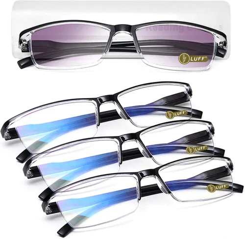 Miniatura 20 de LUFF 4 lentes de lectura anti-Blu-Ray Uv400, lectores de sol con bisagras de resorte (2.0X)
