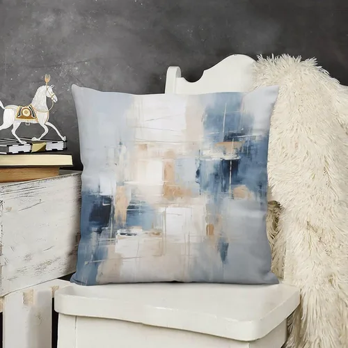 Miniatura 15 de Almohadas grandes para cama, fundas de almohada abstractas coloridas con patrón de rayas verticales, fundas de almohada cuadradas suaves, fundas