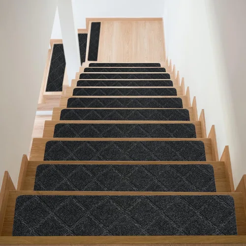 Miniatura 8 de HARFINGTON Alfombra antideslizante para escaleras, paquete de 4 unidades, 8 x 30 pulgadas, antideslizante, para escaleras de madera de interiores