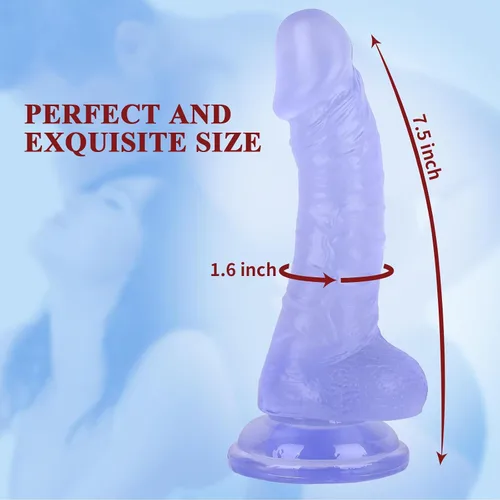 Miniatura 2 de Consolador sexual realista de 7 pulgadas, consolador suave con eje curvado para estimulación del punto G vaginal, material seguro para el cuerpo