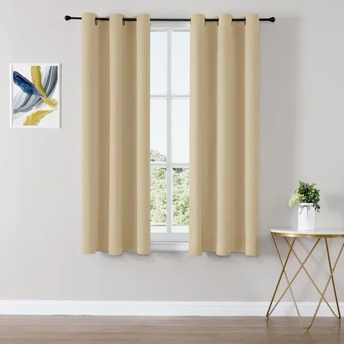 Miniatura 39 de ChrisDowa - Cortinas de cenefa pequeñas para cocina, cortinas cortas con ojales y aislamiento térmico para oscurecer la sala y habitación