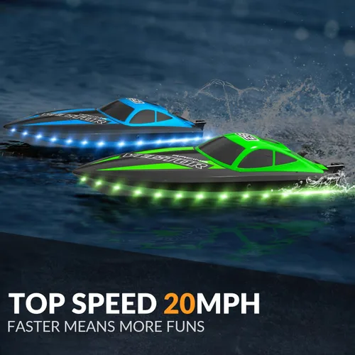 Miniatura 2 de VOLANTEXRC Barco RC a control remoto rápido de 20 MPH para adultos, barcos de juguete de 2.4 GHz para piscinas y lago con 2 baterías recargables